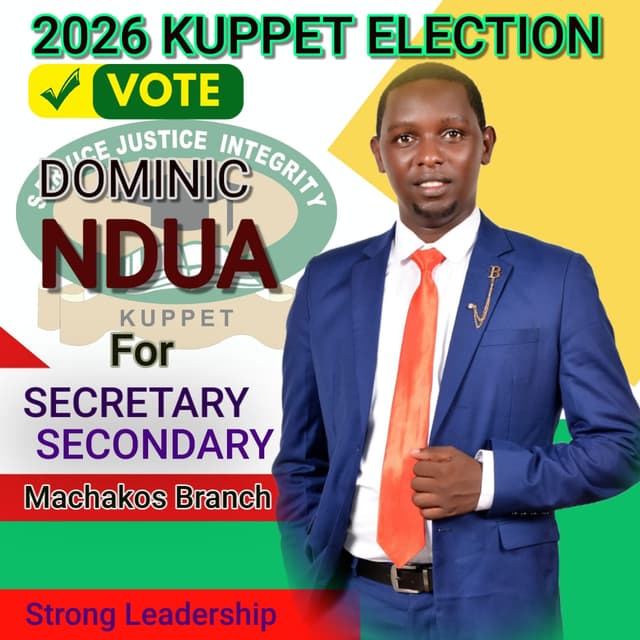 Dominic Ndua, candidate for Secretary (Secondary) Position