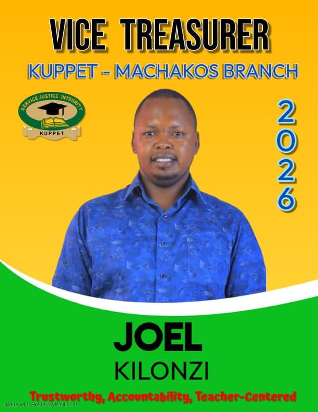 Joel Kilonzi, candidate for Vice Treasurer Position