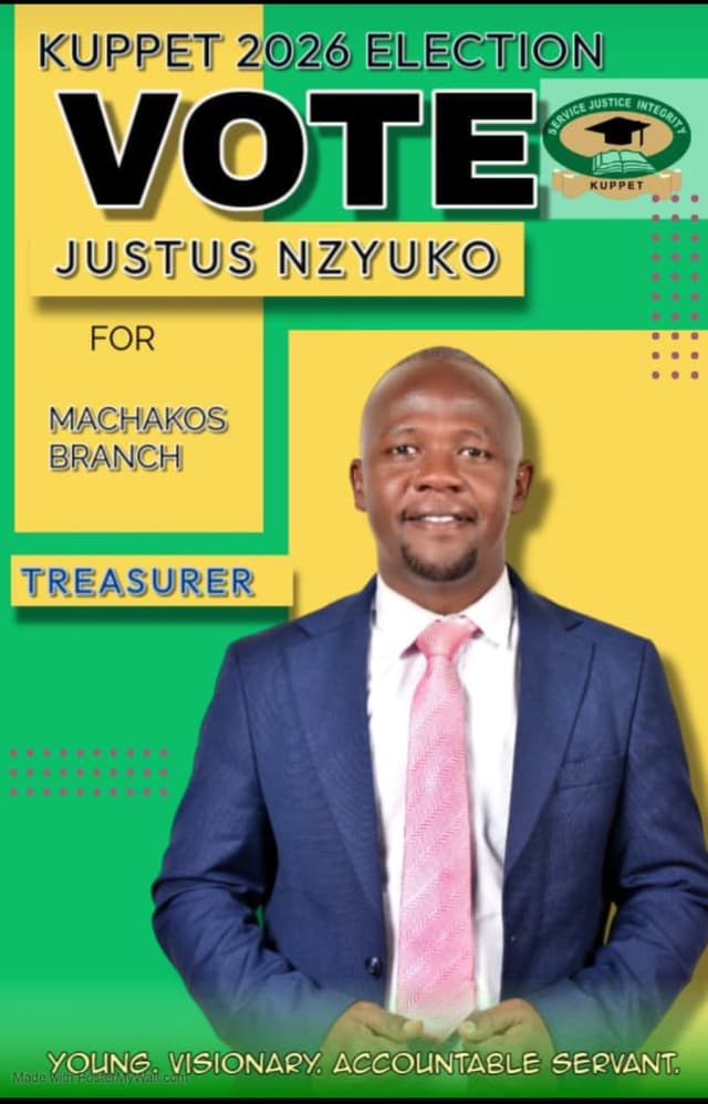 Justus Nzuyko, candidate for Treasurer Position
